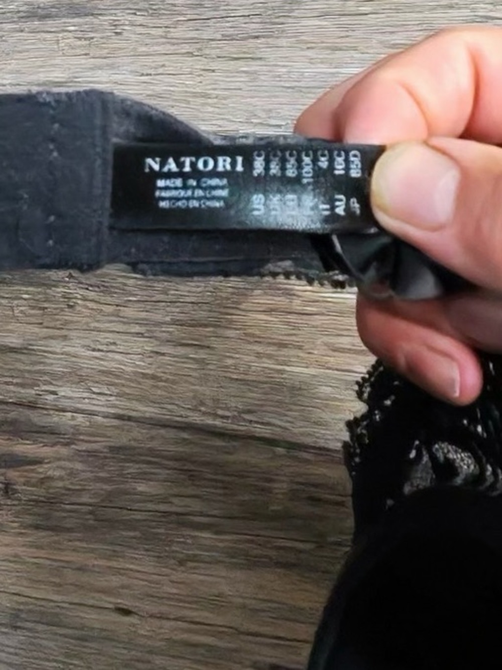 Natori Charcoal Gray Lace-Trim Underwire Bra - Picture 5 of 6